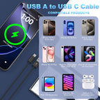 USB to USB C Car Carplay Cable for iPhone18 17,1M USB A to USB C Cable