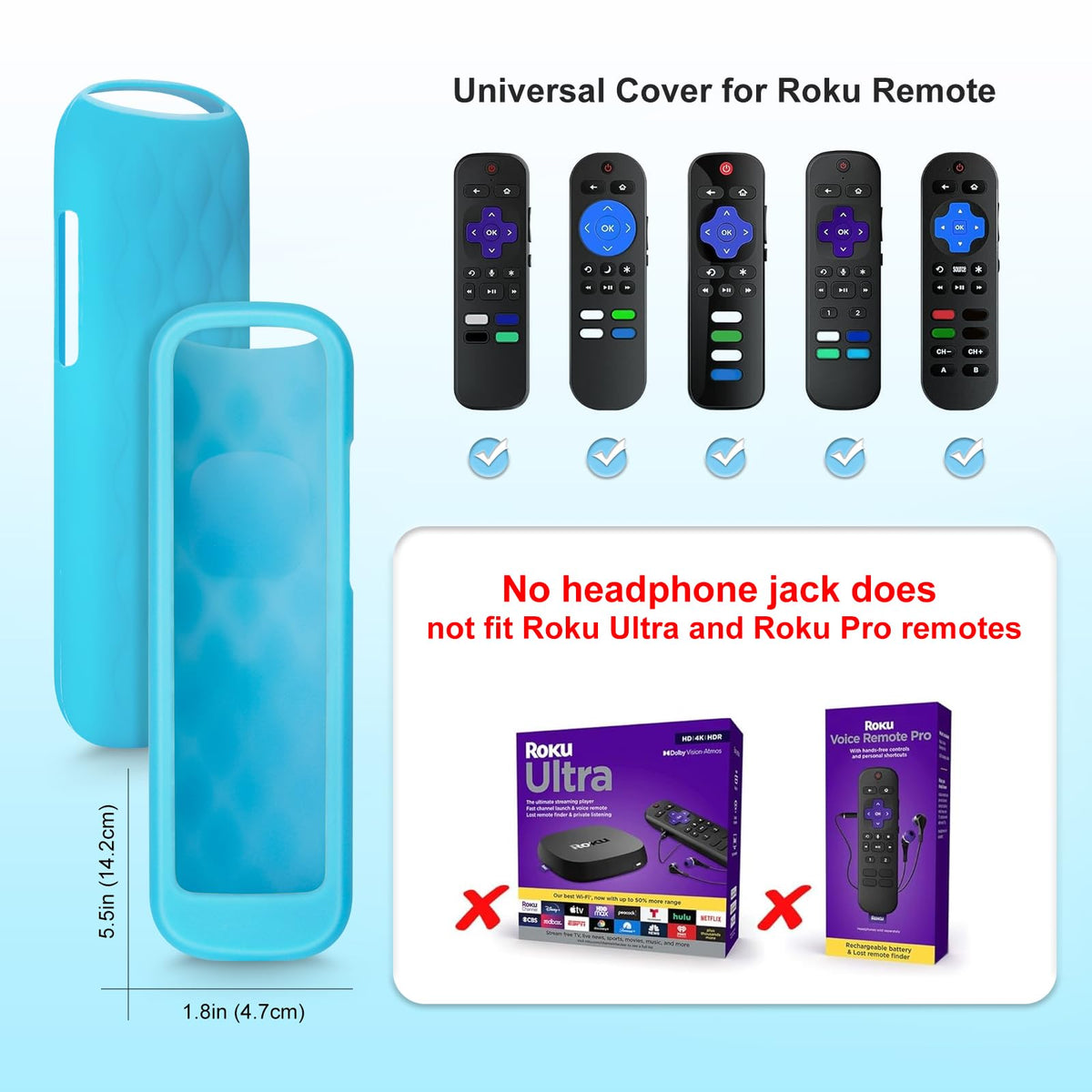 for Roku-Remote-Cover,Glow in The Dark Silicone Protective Case