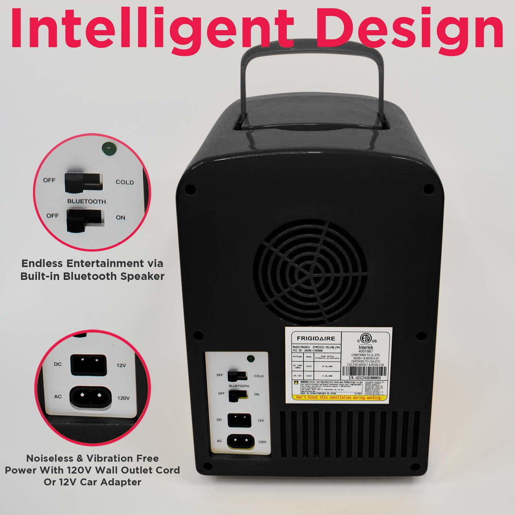 Frigidaire Retro Mini Compact Beverage Cooler, Great for Keeping Office Lunch Cool! (Built-in Bluetooth Speaker)