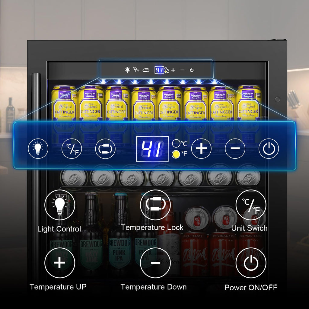 24" Dual Zone Wine and Beverage Refrigerator, Under Counter with Glass Door