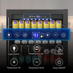 24" Dual Zone Wine and Beverage Refrigerator, Under Counter with Glass Door