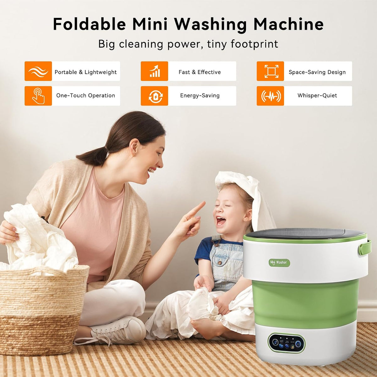 Portable Foldable Washing Machine -20l Mini Washer For Deep Cleaning