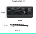 Logitech MK540 Advanced Wireless Keyboard and Mouse Combo for Windows