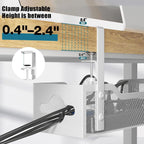 Under Desk Cable Management Tray 2 Pack, No Drill Cable Organizer With Clamp for Standing Desk, Easy to Install Cord Management System, No Damage Wire Organizer