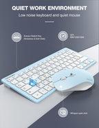 TECKNET Mini Wireless Keyboard and Mouse Set, 2.4G Cordless USB, Black