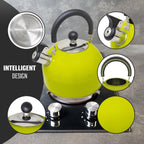 2.5L Stainless Steel Whistling Kettle - Suitable for Fishing, Camping, Hiking, Indoor & Outdoor | Camping Kettle for Gas Stove, Electric Stove, Camp Fire | Lightweight, Fast Boil, Phenolic Handle