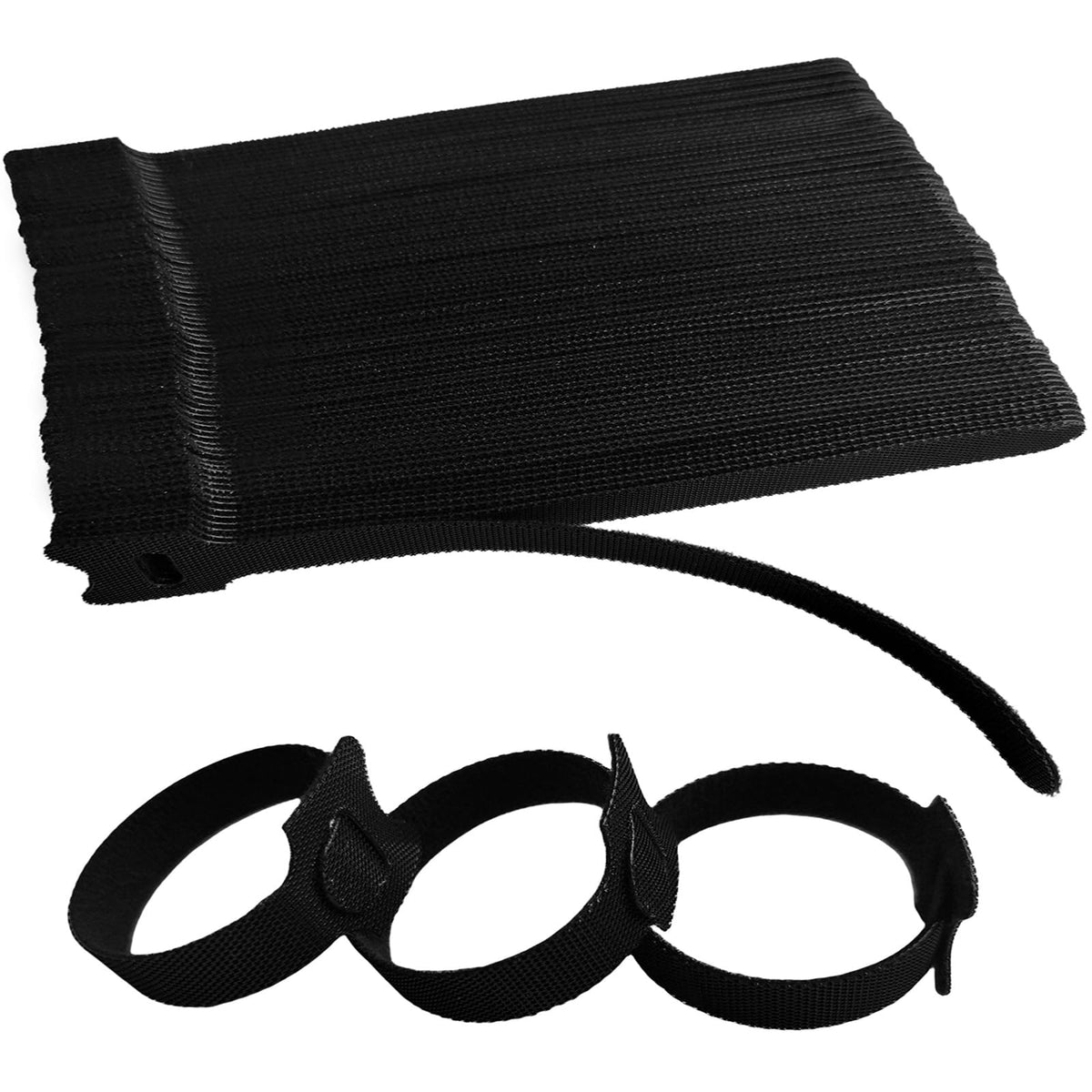 6 Inches 400 PCS Black Reusable Cable Ties,Multi-purpose Adjustable Cord Straps,Cable Organizer,Cord Wrap and Hook Loop Cords Management,Adjustable Cord Ties