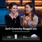 Silonn Countertop Nugget Ice Maker, Self-Dispensing Ice Machine with Auto Drop Ice, Self-Cleaning, 40 lbs/24H Soft Chewable Ice for Home, Kitchen and Parties