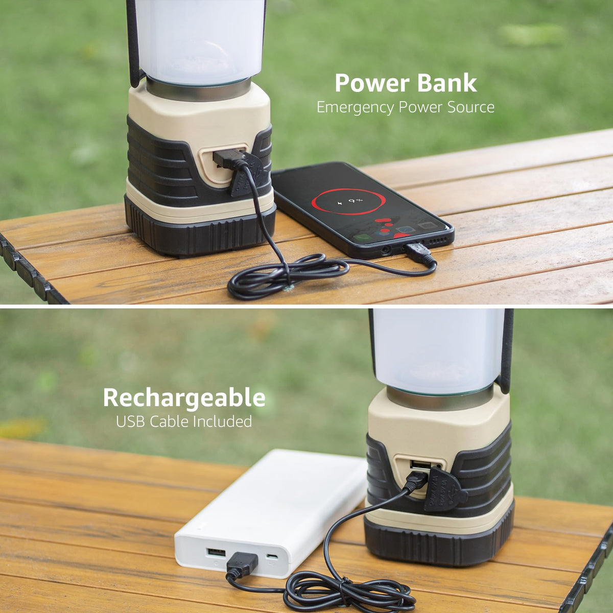 LE Camping Light Rechargeable, 1000lm Camping Lantern, Warm & Cool Light