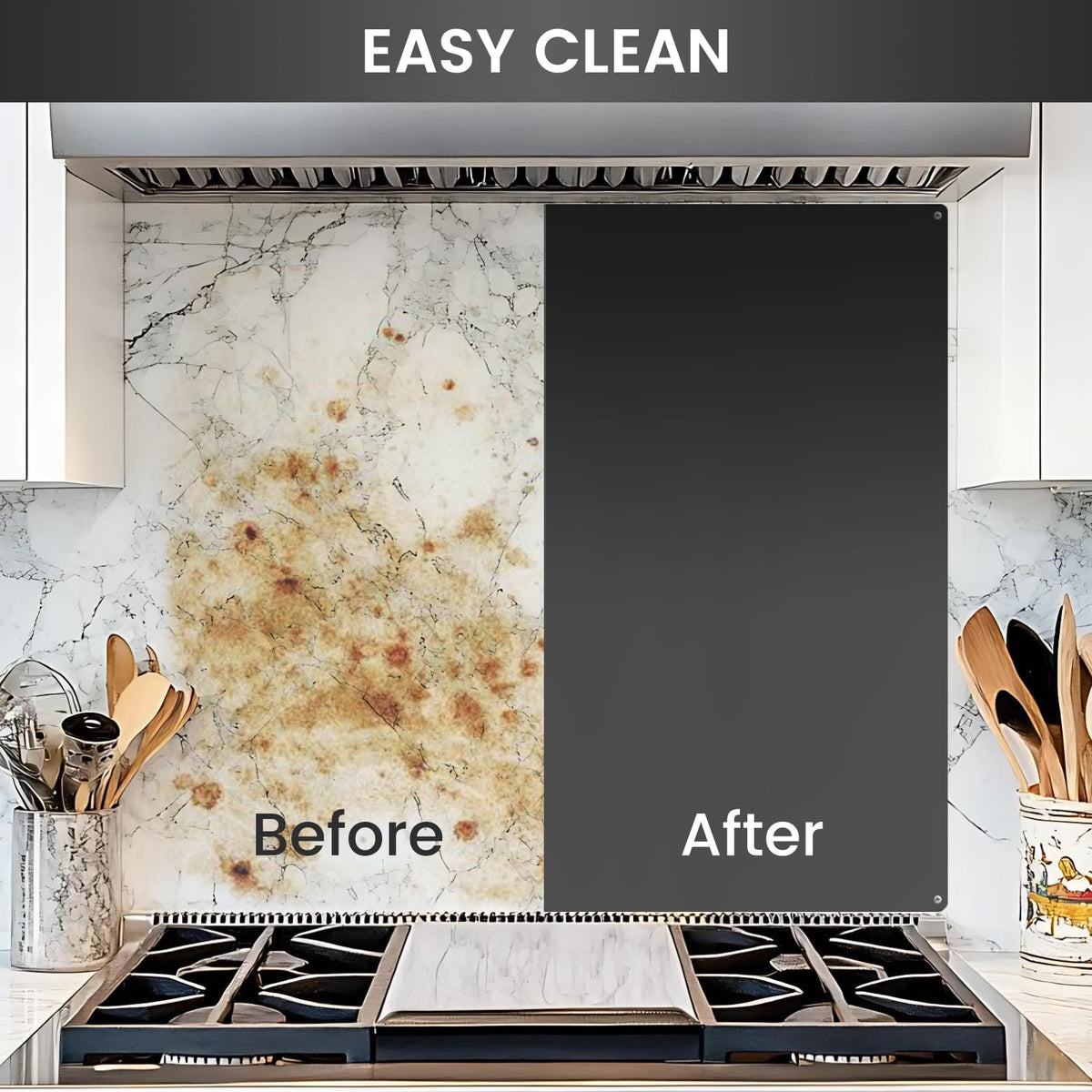 12"x29.5" Stainless Steel Backsplash - Ultra Flat & Easy to Clean, Protect Wall from Splash & Stain - Kitchen Stove Backsplash Panel for Oven & Range Hood with Pre-Drilled Holes