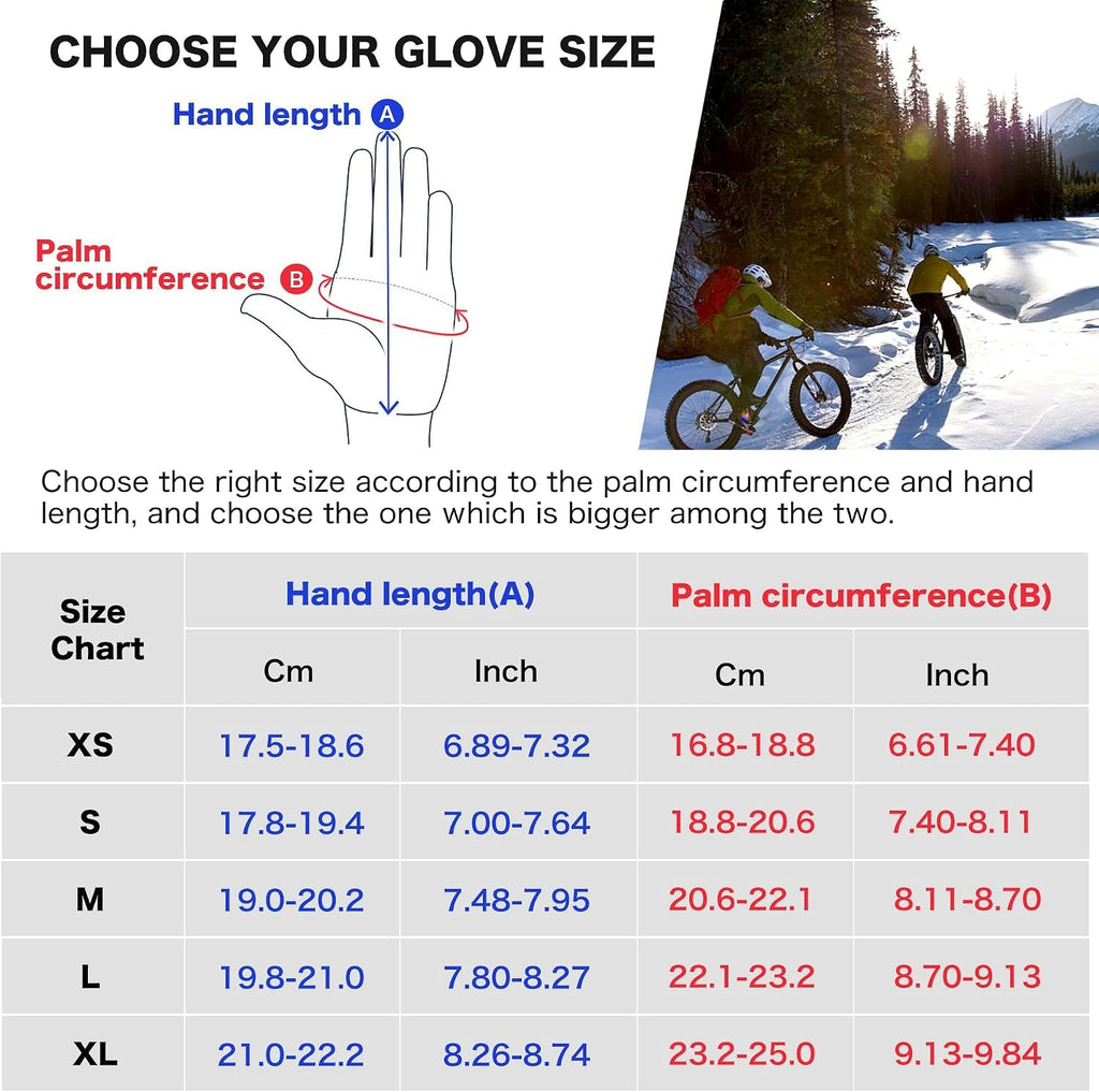 Origem Thermal Winter Gloves for Men Women, Water Resistant Cycling Gloves