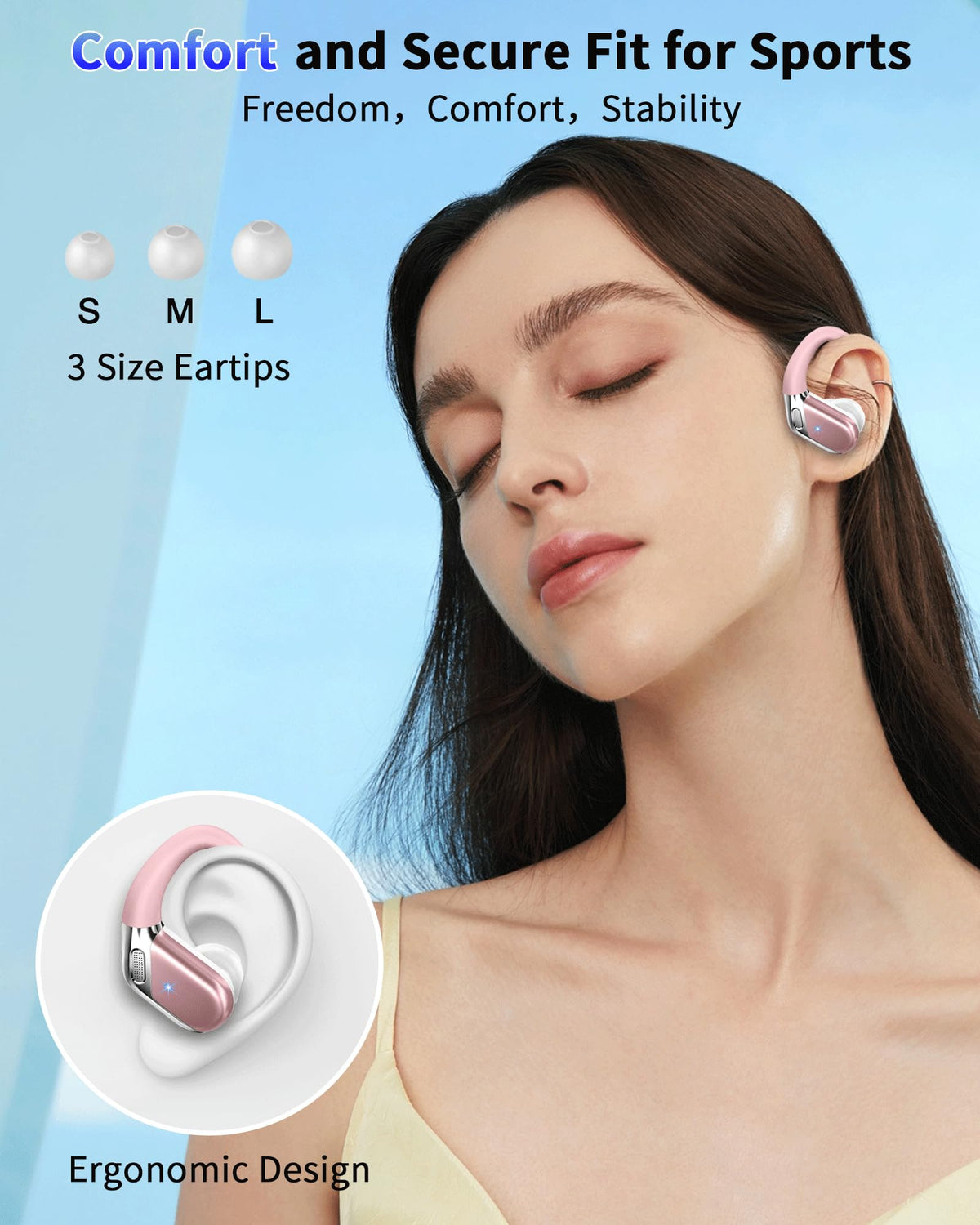 Wireless Earbuds Sports, 75Hrs Bluetooth 5.4 Headphones, Bass Hi-Fi Stereo