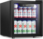 Antarctic Star Beverage Refrigerator Cooler 68 Can, Mini Fridge with Glass Door for Beer Drinks Wine,Freestanding Small Fridge with Electronic Temperature Control for Home and Bar,1.7 cu.ft