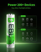 EBL AA Rechargeable Batteries 2800mAh 8-Pack 1.2V Ni-MH Battery