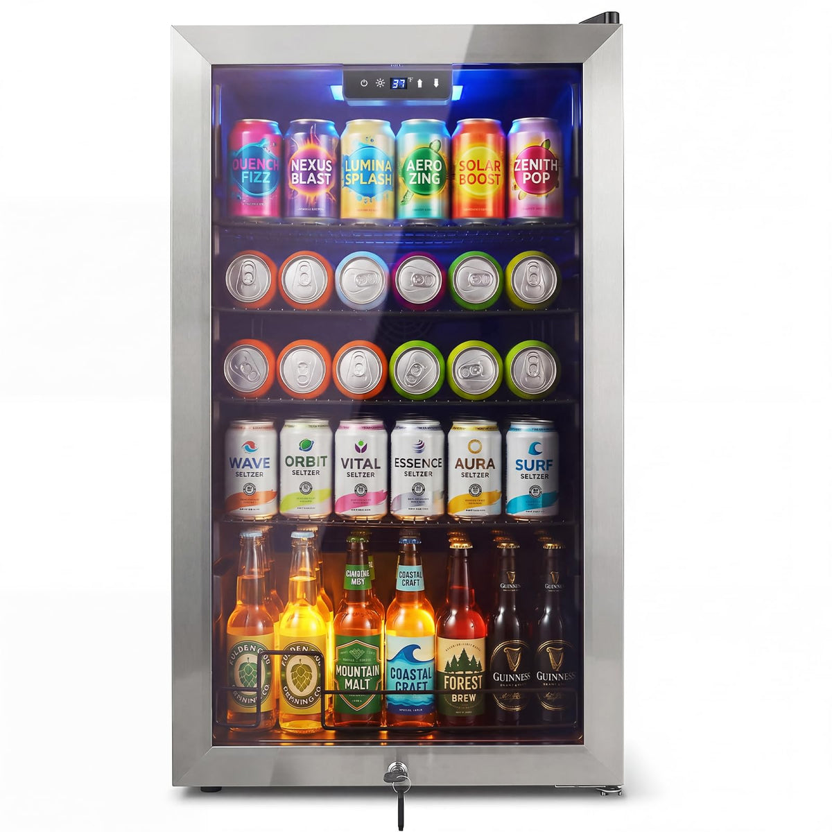 Commercial Cake Display Refrigerator, 78L Countertop Glass Cooler with LED Light, 32-53.6°F Digital Thermostat, Frost-Free Pastry Showcase for 11" Cake, Tempered Glass & Rear Door for Bakery/Cafe/Home