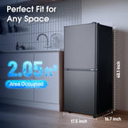 Anypro 4.0 Cu.Ft Fridge with Bottom Freezer, 2 Door Refrigerator with Drawer, 7 Level Temperatures and Adjustable Shelves for Bedroom, Dorm, Office, Apartment, Silver