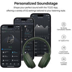 TOZO HT3 Hybrid Noise Cancelling Wireless Headphones, 90H Over Ear Headset
