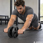 Amonax Convertible Ab Wheel Roller with Large Knee Mat for Core Abs Rollout