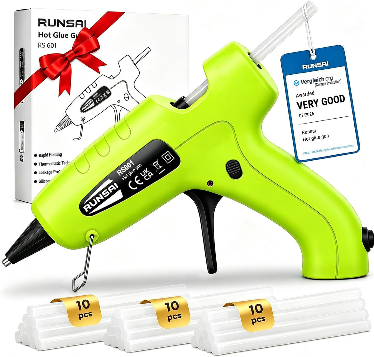 RUNSAI® Hot Glue Gun Kit, 30W Mini Glue Gun with 30pcs 7mm Sticks