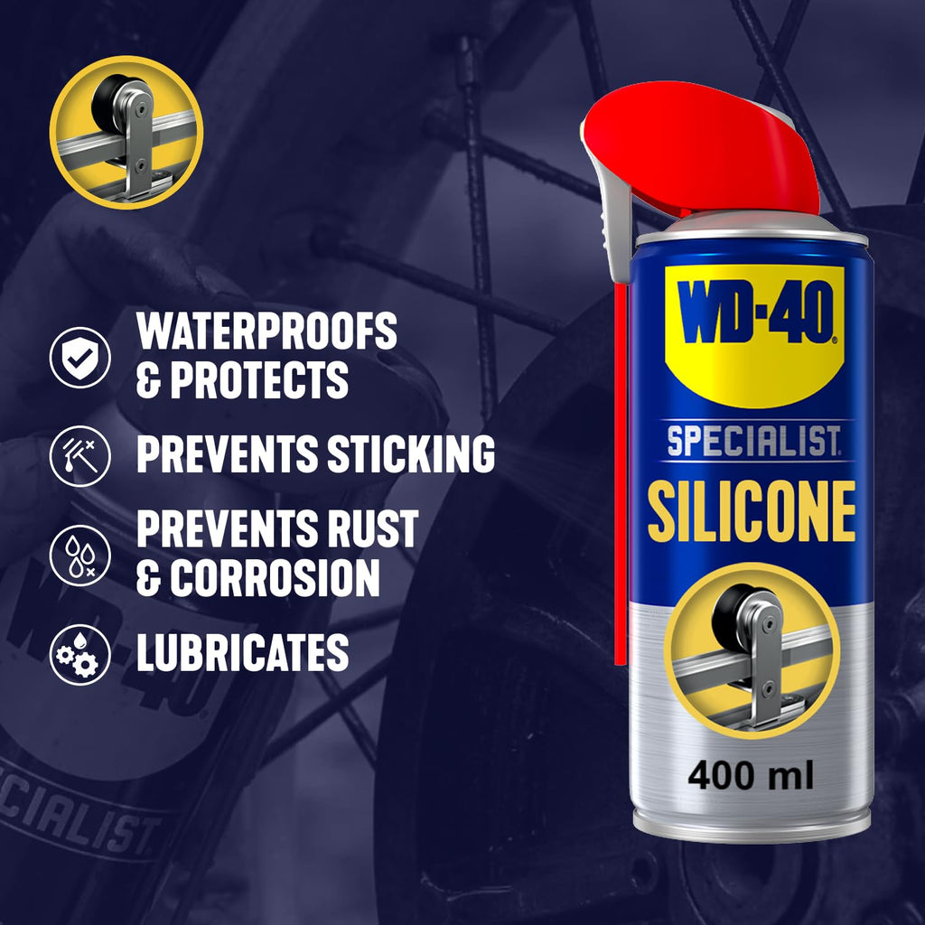 WD-40 Specialist Silicone Lubricant Spray, Smart Straw, All-Weather, 400ml