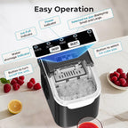 Electactic Portable Ice Maker Countertop,8 Bullet Ice in 6 Mins,2 Ice Size