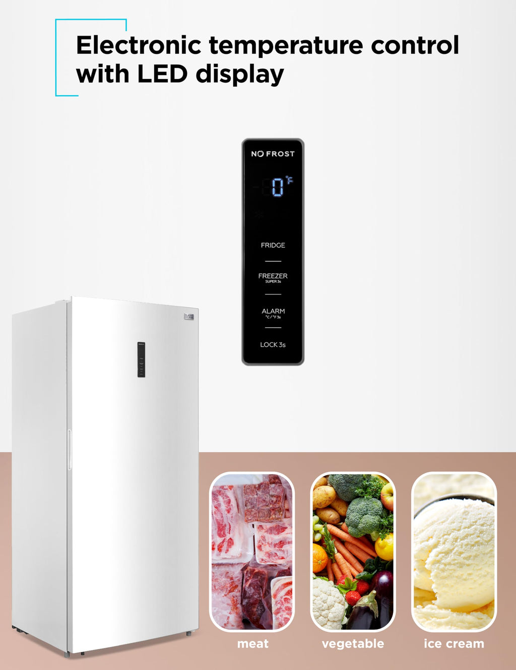 BLACK+DECKER 14 Cu. Ft. Convertible Freezer Refrigerator, Upright Freezer with Glass Shelves, ENERGY STAR rated, Frost Free, BUC1400XB, Black