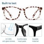 Gaoye Blue Light Blocking Glasses -Fashion Square Eyeglasses, Anti UV Ray Computer Gaming Glasses Blue Blockers for Women/Men