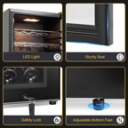 24" Dual Zone Wine and Beverage Refrigerator, Under Counter with Glass Door