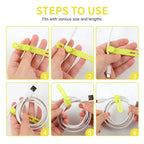 Oligei 25 Pcs Silicone Cable Ties, Cable Ties Reusable, High Elasticity Cord Wraps for Electrical Cords, Cord Organizer for Earphone, Phone Charger(Blue)