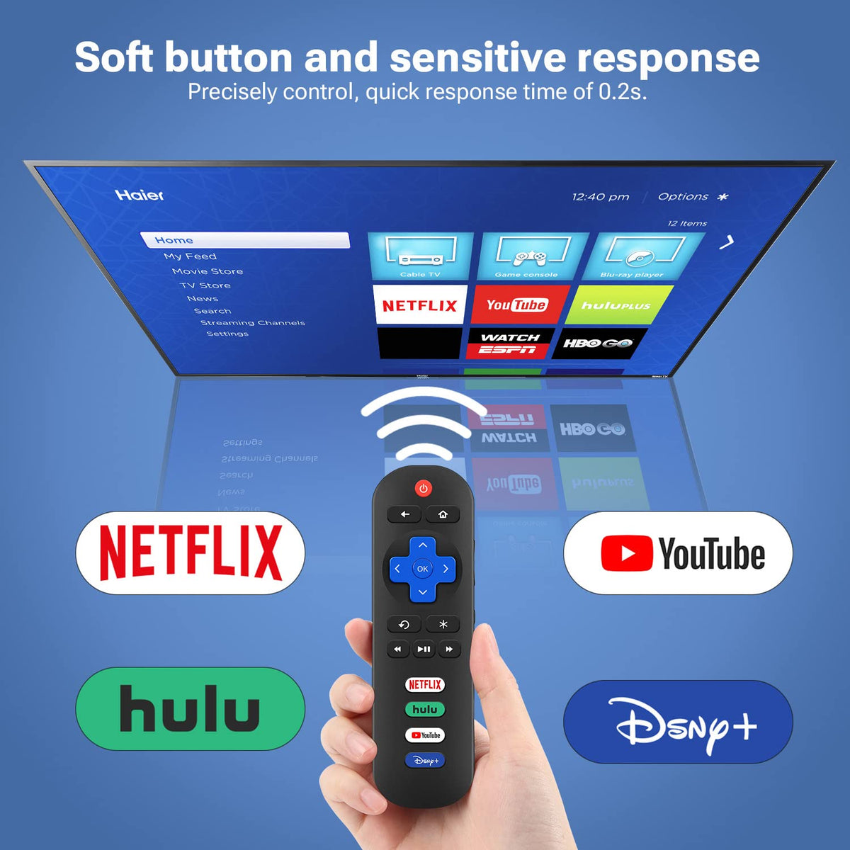 Universal Remote for All Samsung TV Remote, Replacement Compatible with All Samsung LED, LCD, QLED, HDTV, 3D Series Smart TVs (BN59-01259B)