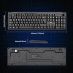 Rii RK907 USB Wired Keyboard Full Size Office Keyboard Compatible with Mac PC Tablet Windows Android Microsoft UK Layout