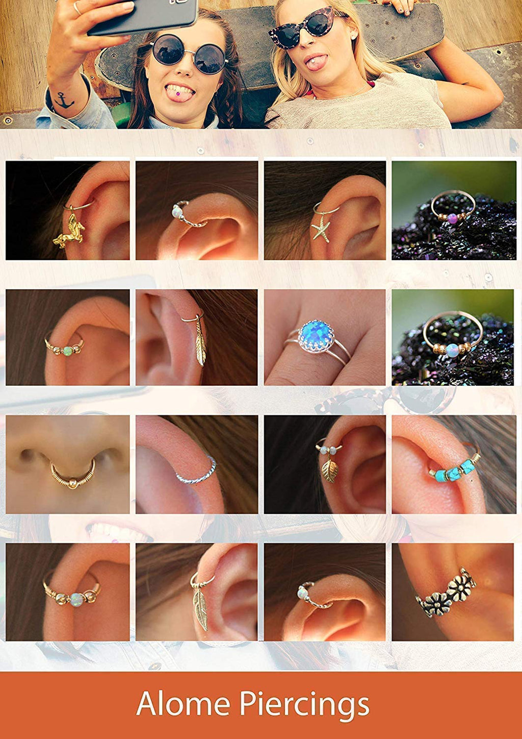 Ultra Thin Opal Nose Ring