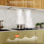 Hermitlux 30″ Built in/Insert Range Hood, 600 CFM Stainless Steel Vent Hood