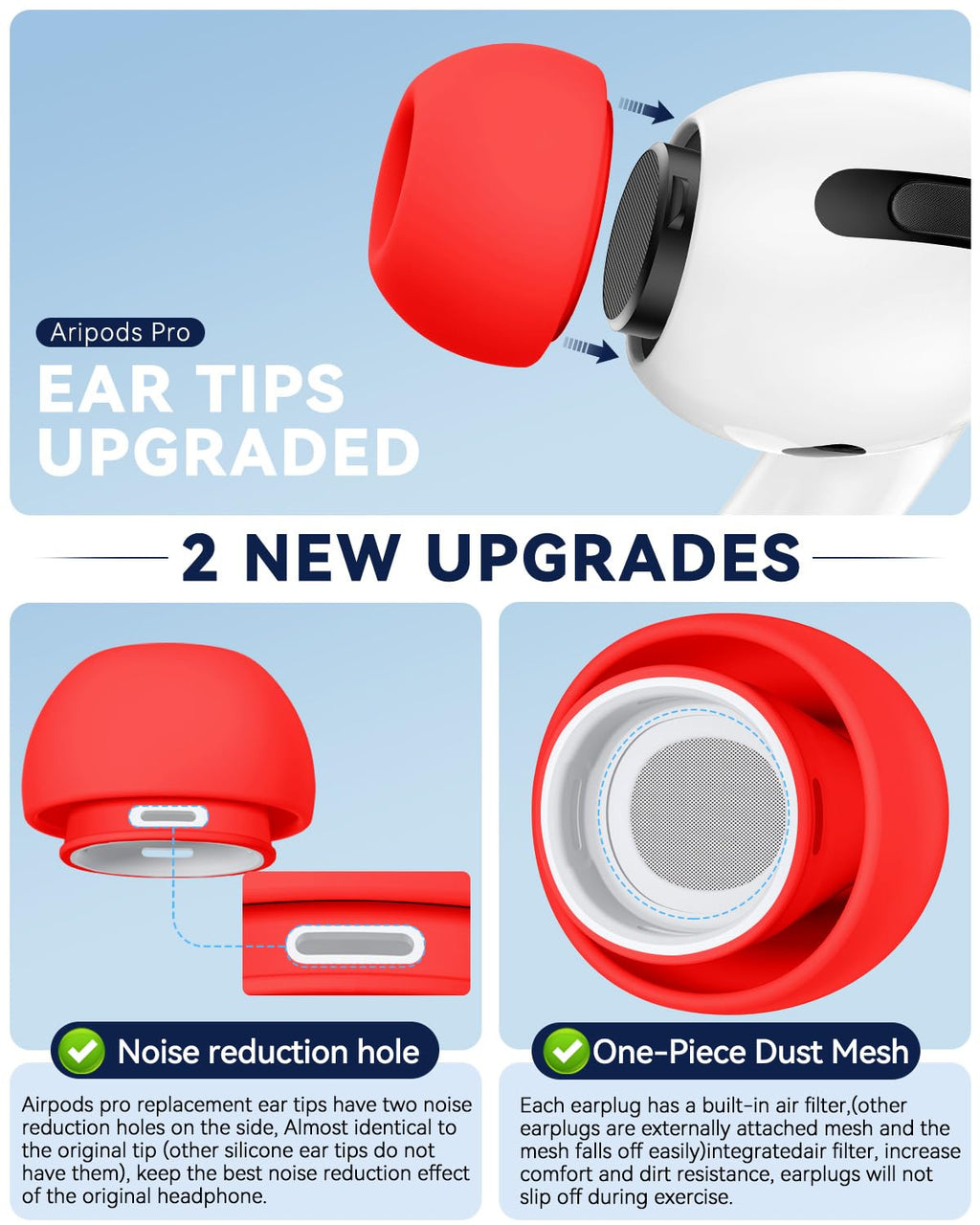 5 Pairs Replacement Ear Tips for AirPods Pro 3 (White)