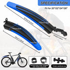 Bike Mudguard Set, Portable Adjustable Road Mountain Bike Bicycle Cycling Tires Front and Rear Mud Guard Fenders for MTB Mountain Road Bike