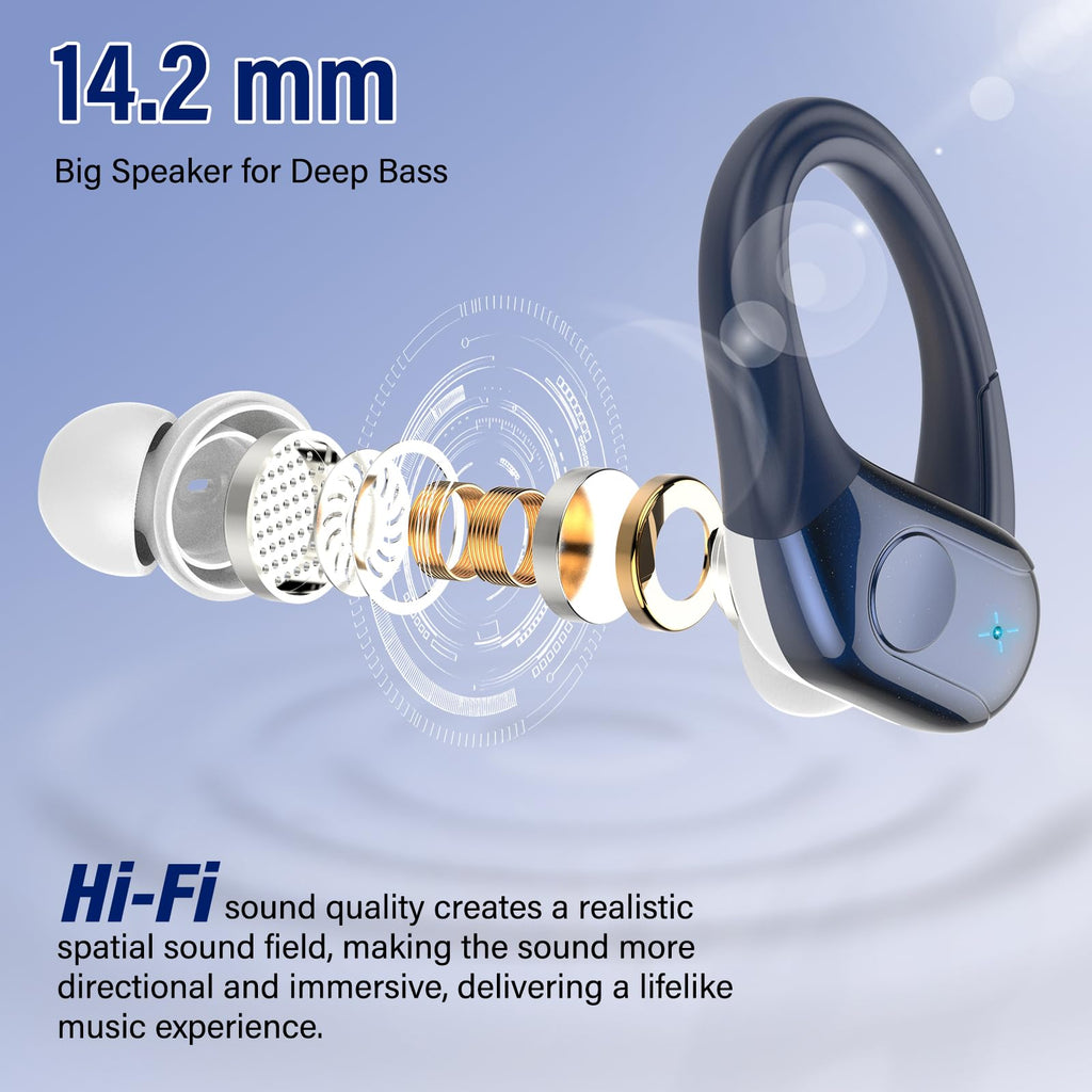 Wireless Earbuds Sports, 75Hrs Bluetooth 5.4 Headphones, Bass Hi-Fi Stereo