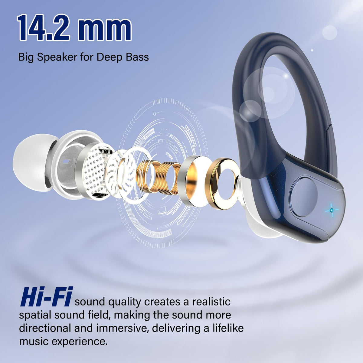 Wireless Earbuds Sports, 75Hrs Bluetooth 5.4 Headphones, Bass Hi-Fi Stereo