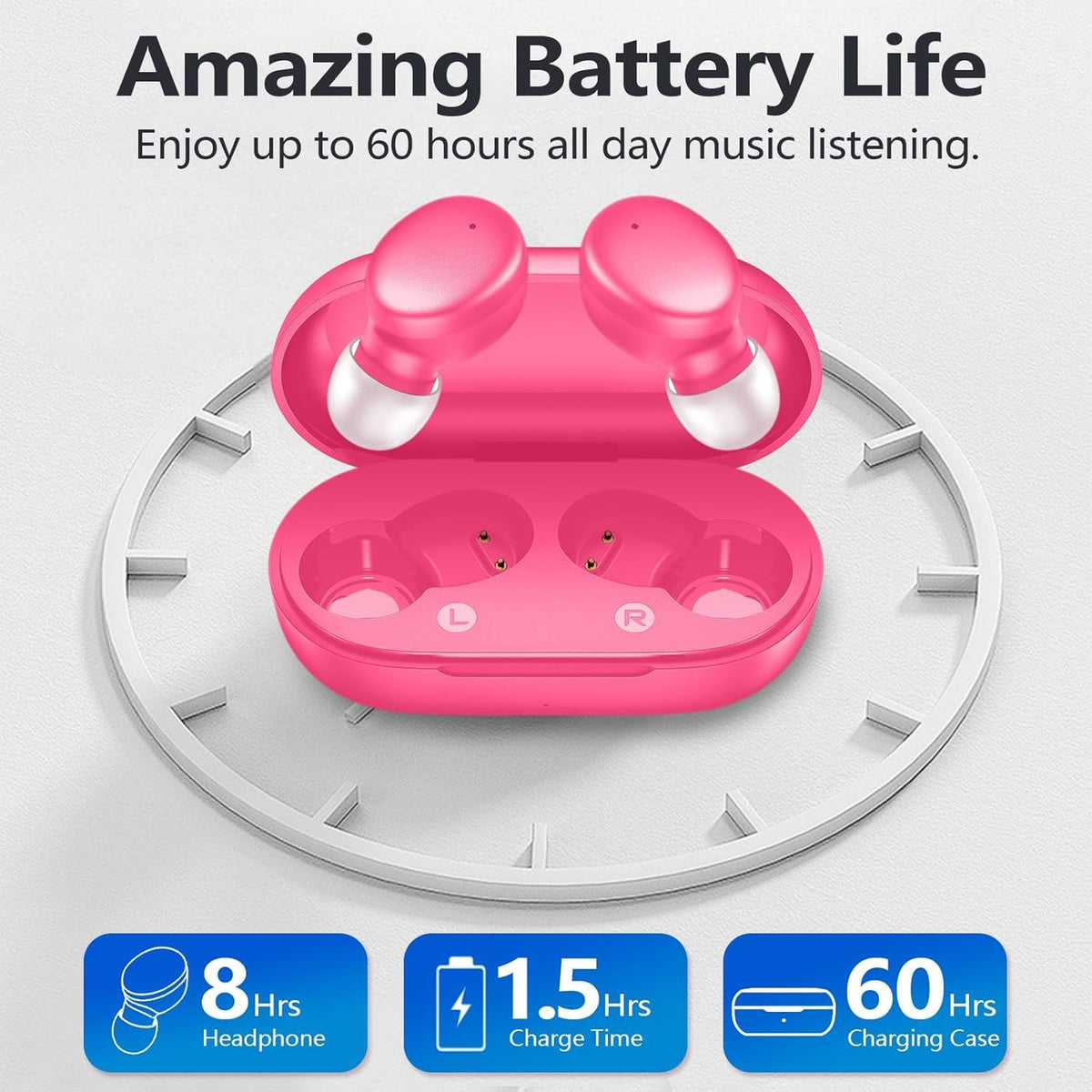 MOZOTER Mini Wireless Earbuds Bluetooth 5.3 in Ear Headphones Headsets
