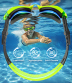 Kids Swimming Goggles for Boys & Girls Aged 6-14, Anti-Fog