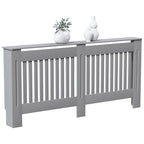 Vida Designs Chelsea Radiator Cover White - Medium - Modern Vertical Slat Design For Optimal Heat Circulation - H82xW111xD19cm - Painted MDF Cabinet Ideal For Living Room & Hallway