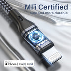 RAVIAD Long iPhone Charger Cable 3M 2Pack MFi Certified Lightning Cable