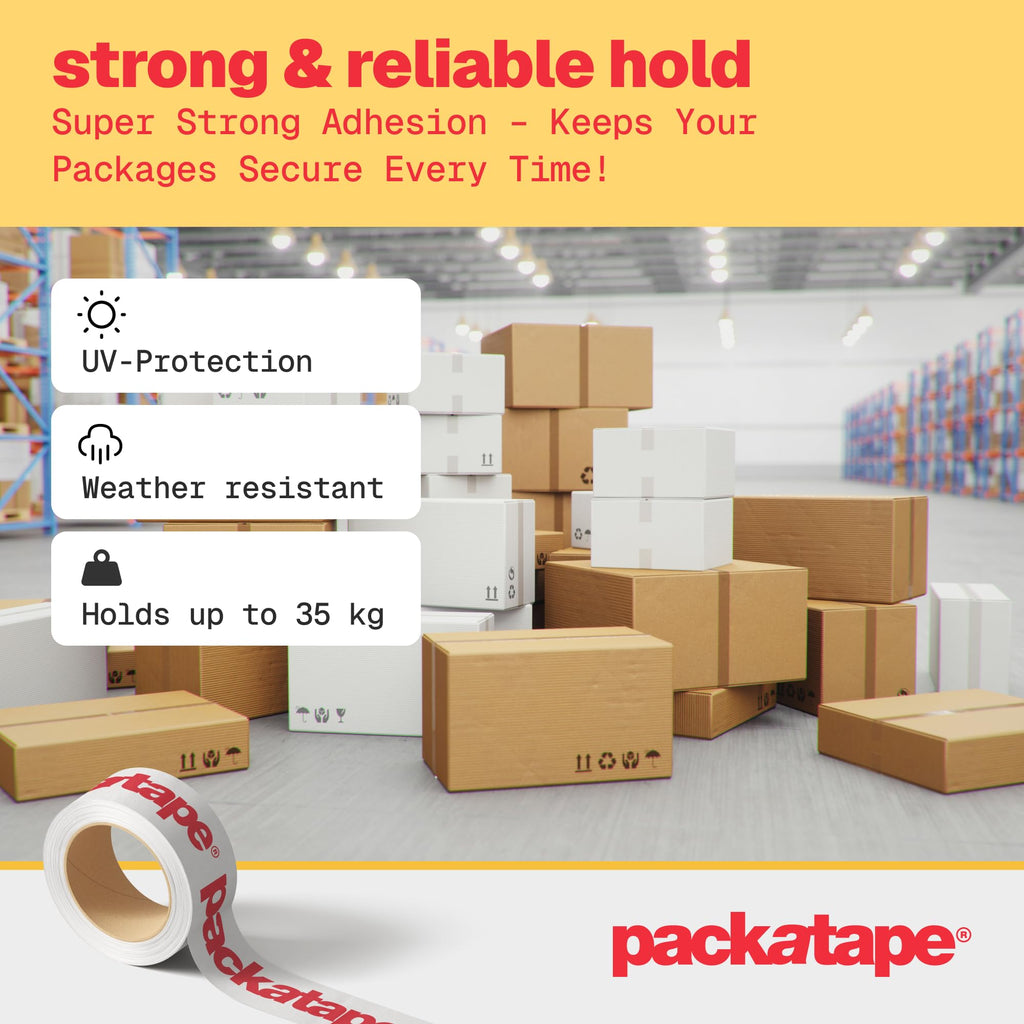 Packatape - 3 Rolls Per Pack 48MM x 66M Brown Packaging Tape for Parcels and Boxes. This 3 rolls pack of Heavy Duty Brown Packing Tape Provides a Strong, Secure and Sticky Seal for your Boxes