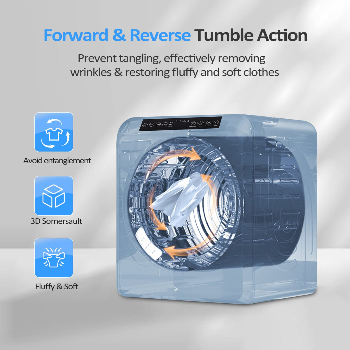 ROVSUN 25LBS Full-Automatic Washing Machine and 3.5CuFt Portable Clothes Dryer Set, Compact Laundry Washer and Dryer Combo Set with Stainless Steel Inner Tub, for Apartment, Dorms, Home