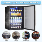 Antarctic Star 18L Mini Fridge Cooler 24Can, Beverage Refrigerator with Quiet Compressor, LED Light,Freestanding Small Fridge with Electronic Temperature Control for Home and Bar(40-61 ℉)