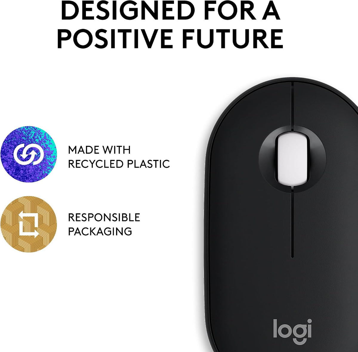 Logitech M350s Pebble 2 Bluetooth Wireless Mouse - Black