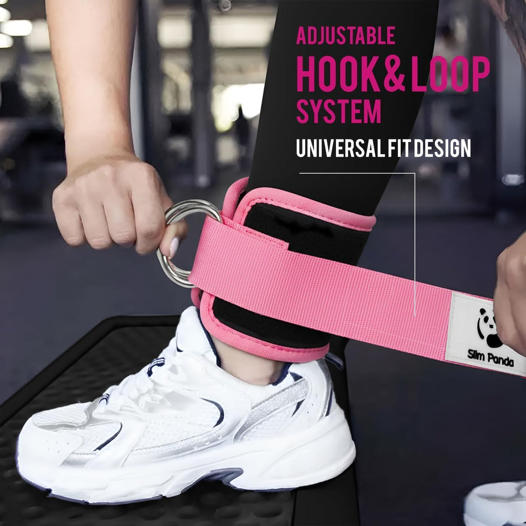 Slim Panda Ankle Straps for Cable Machines, Cable Kickback Ankle Cuffs