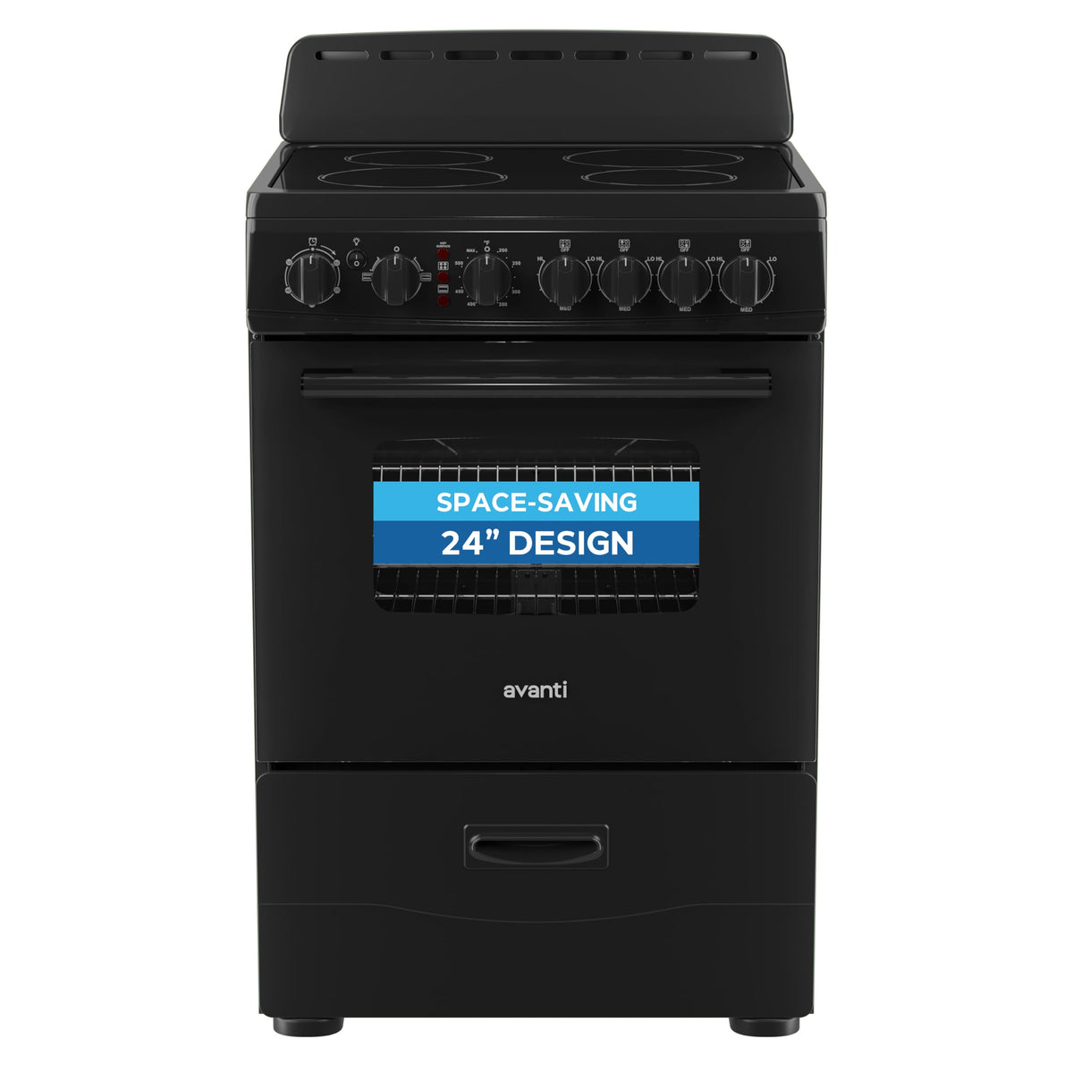 Avanti 20-Inch Freestanding Electric Range with Ceramic Glass Cooktop, in Black (CERU200P1B)