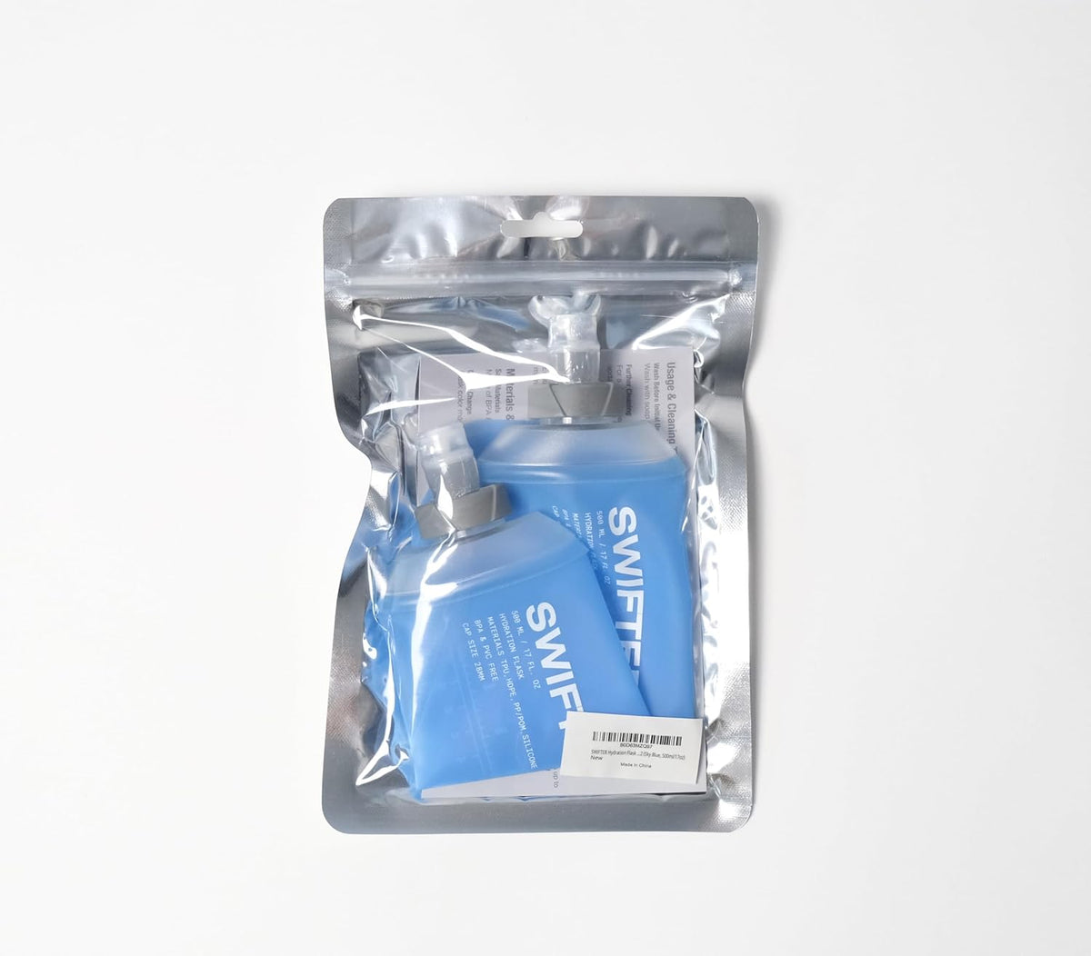 SWIFTER 2x Soft Flask 250ml | Collapsible Running Water Bottle | Handheld or in Vest | Leakproof | Trail Hydration Flask | Soft Water Bottle for Marathon, Hiking (250ml (x2))