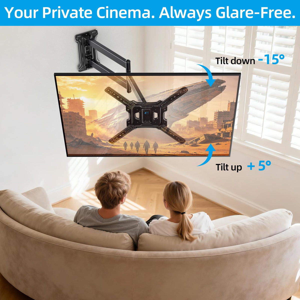 HOME VISION Heavy Duty Tilt TV Wall Mount for 32-86 Inch Flat/Curved Screen