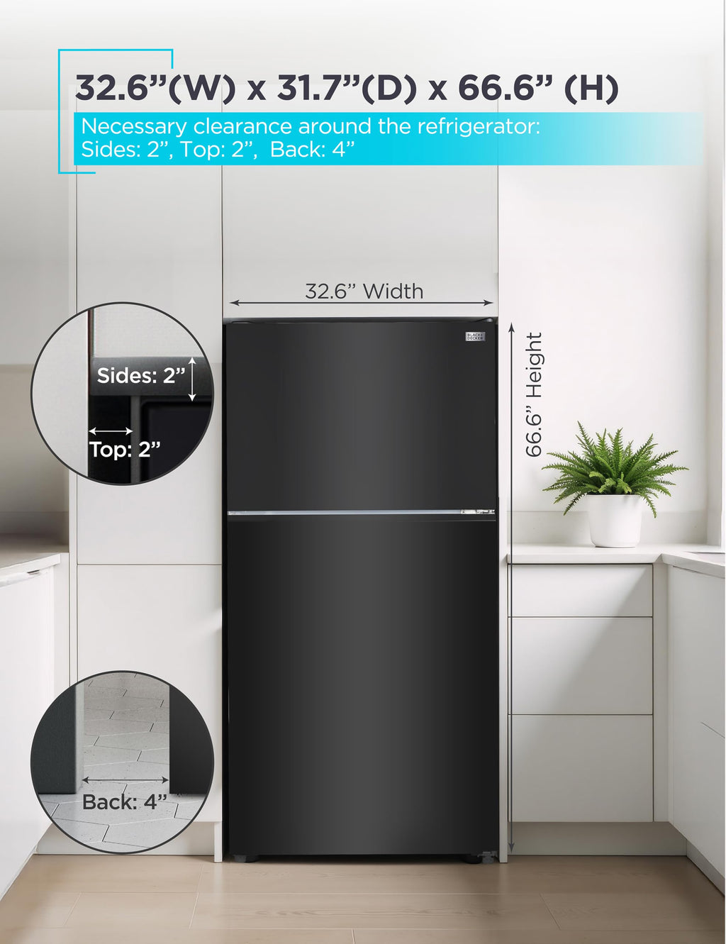 BLACK+DECKER 18.1 Cu. Ft. Top Mount Refrigerator with Ice Maker, BR1810HIMB